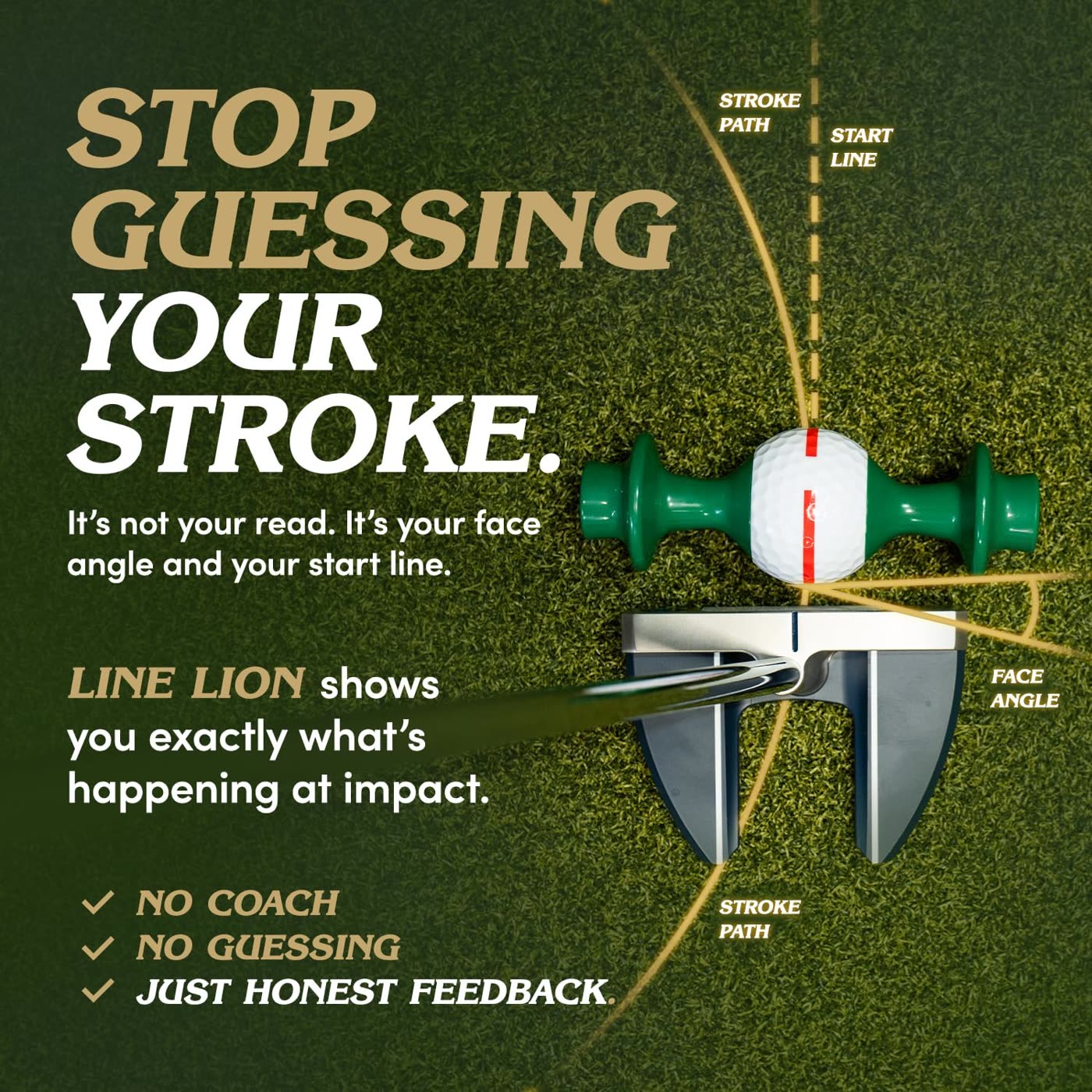 Stop guessing your stroke: face angle, start line and stroke path shown at impact